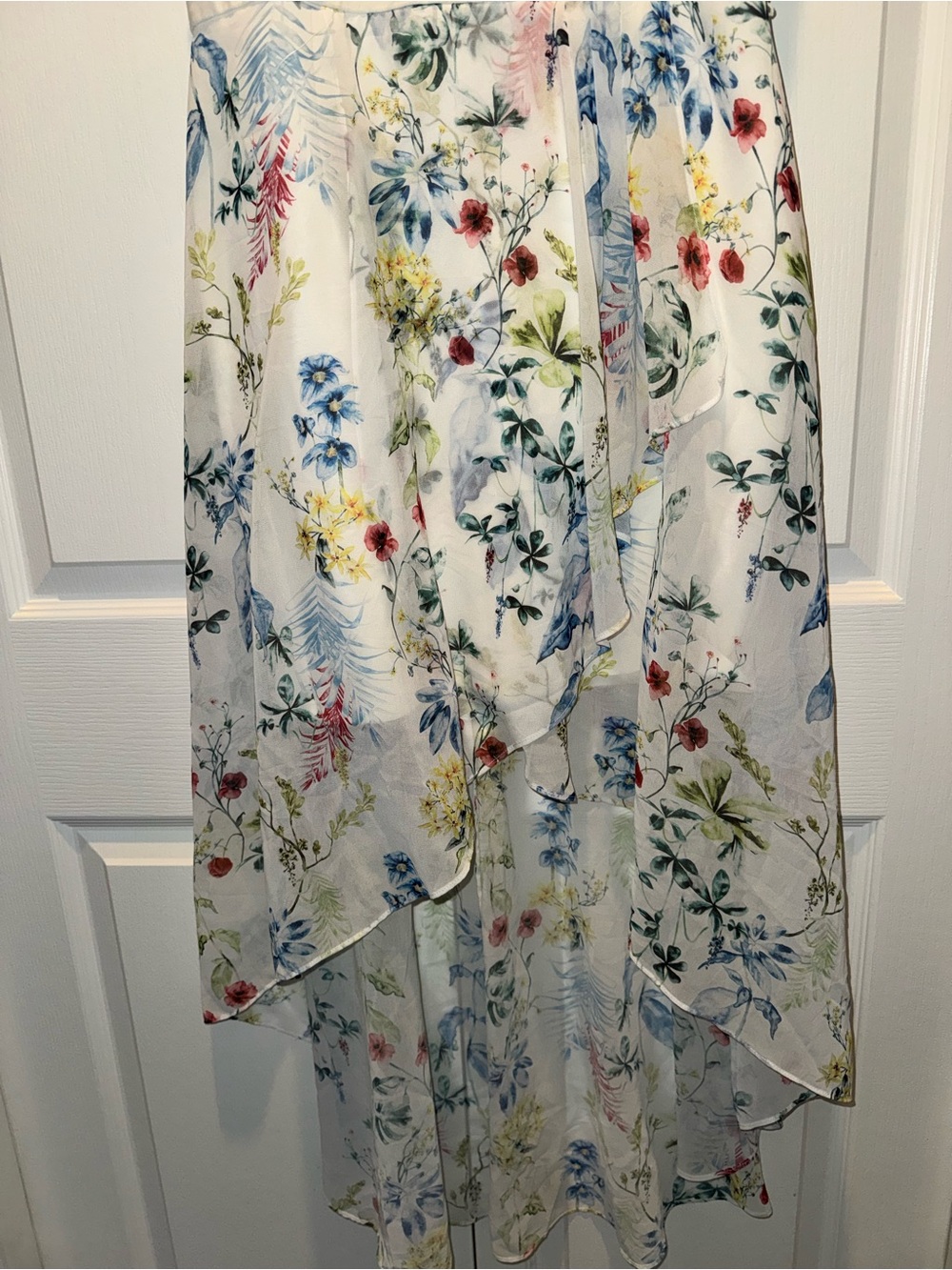 Ever New Melbourne Floral High-Low Flowy White Dress Size 10 Midi Maxi Wedding - Picture 11 of 12
